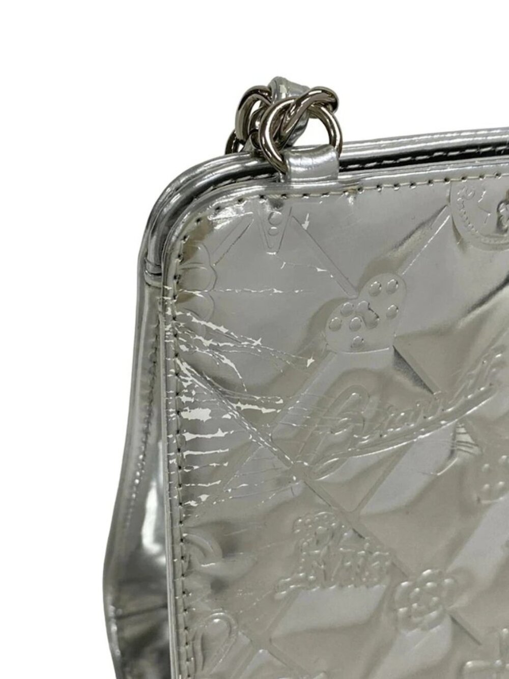 CHANEL Icon / Symbol Charm A37156 Silver Patent Leather Shoulder Bag - Picture 10 of 15